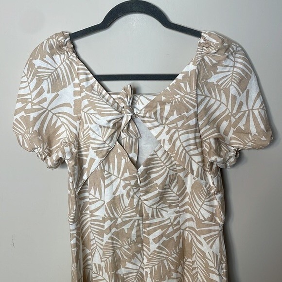LOFT Palm Tie Back Flare Dress Size 4 - Picture 9 of 11